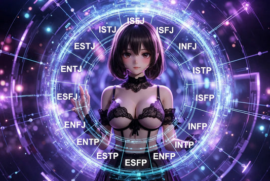 Which Sex Doll Matches Your MBTI Personality Type? Sensual sex doll with holographic MBTI 16 personality types wheel