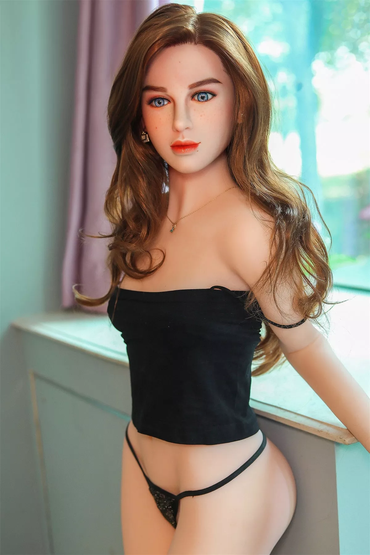 5Ft 3(159cm) A Cup Freckle Style Realistic Sex Doll - Ambre（3 Sizes） - TLD