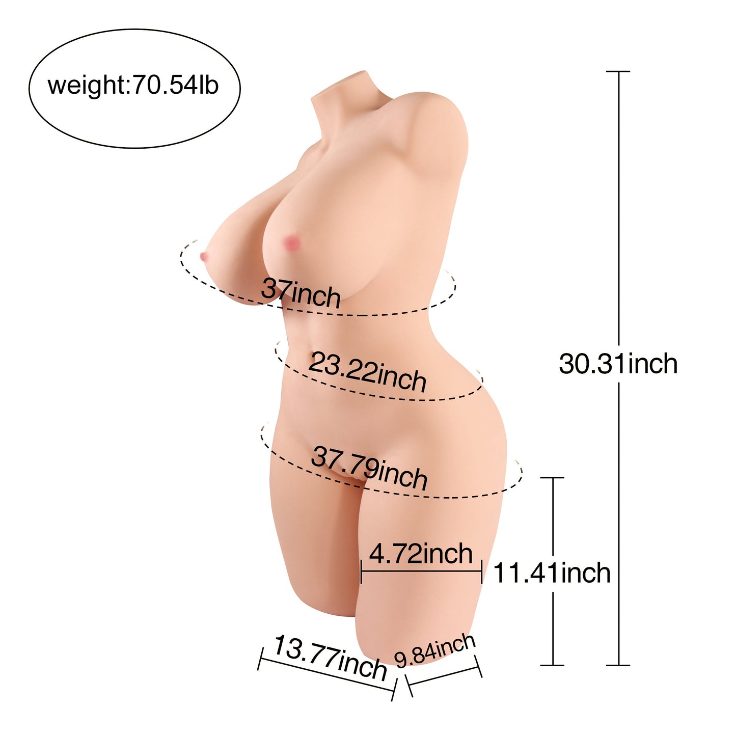 70.5lb Sex Doll Torso - Mona (In Stock US) - TLD
